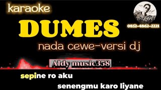 DUMES | KARAOKE NADA CEWE | VERSI DJ ALDY MUSIC358 | REMIX JAWA