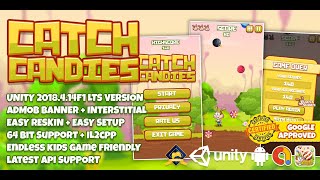 Catch All Candy Sell Unity3d Source Code Kids Game + Admob + Latest API Support LTS VERSION