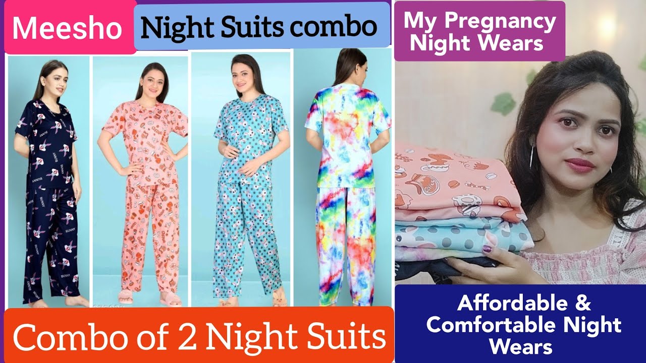 Buy Ganpati Cotton Printed Night Suit for Women's Shirt and Pyjama Sleep  wear Set for Womens and Girls Combo Pack (Combo-01,Small) at Amazon.in