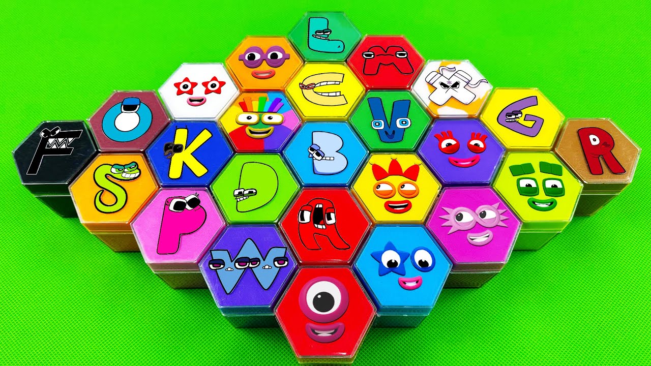 Looking for Numberblocks, Alphabet Lore with SLIME Mix in Hexagon Colorful! ASMR