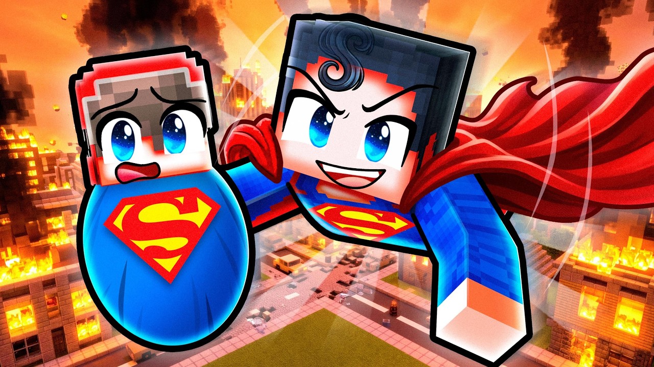 Adopted By a SUPERHERO FAMILY in Minecraft!