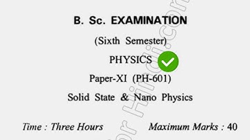 2016 Cdlu BSc 6th Sem Physics Solid States & Nano Physcis Question Paper