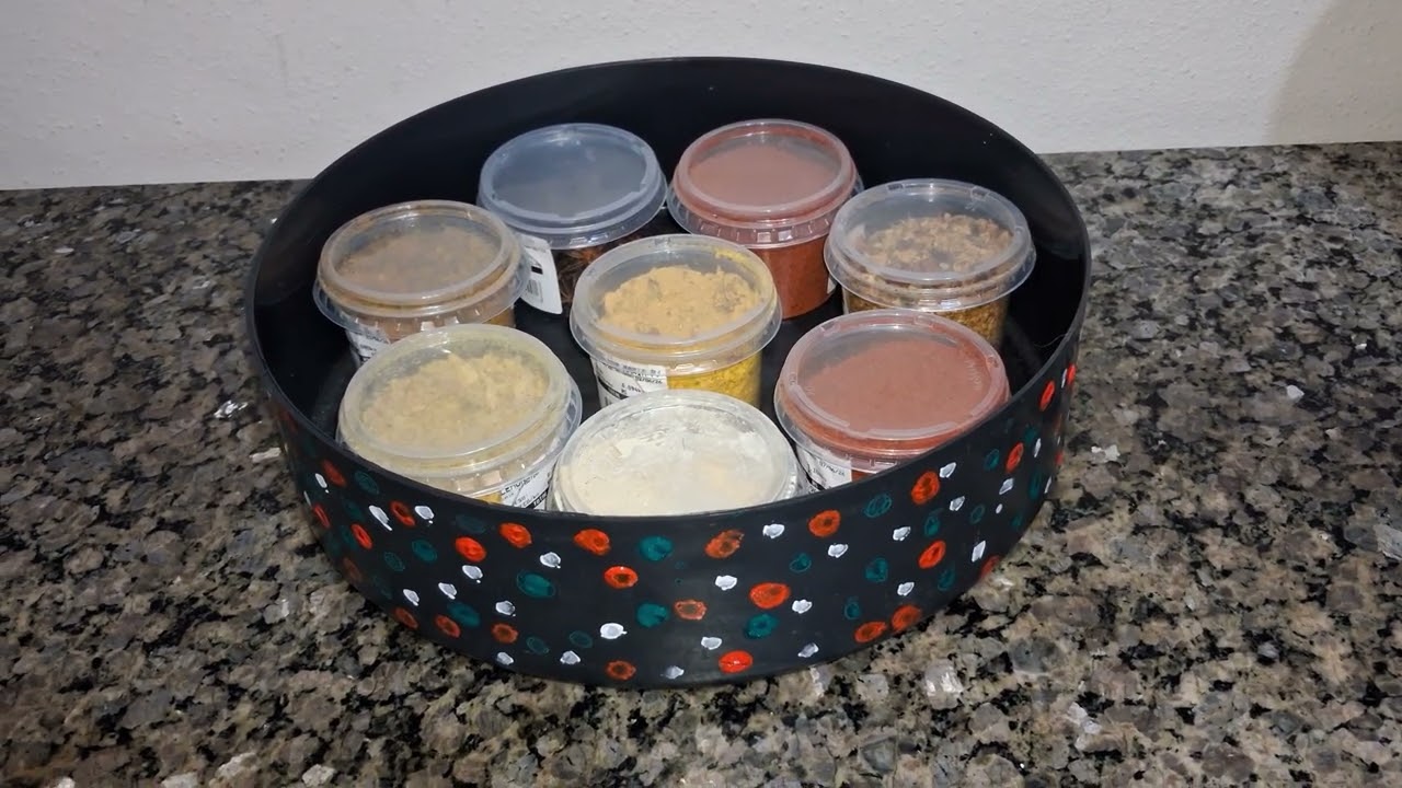 PORTA TEMPERO FEITO COM EMBALAGEM  DE  FREIO DE DISCO DE CARRO