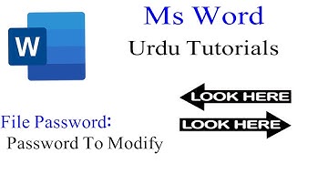 How to set password to modify and remove in ms word 2013 Lec No. 28