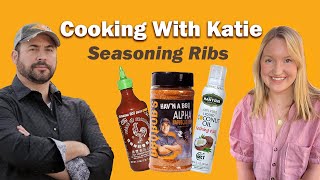 Cooking With Katie Part 4 - Seasoning Ribs With BBQ Bob&#39;s Famous Alpha Rub &amp; A Secret Ingredient!