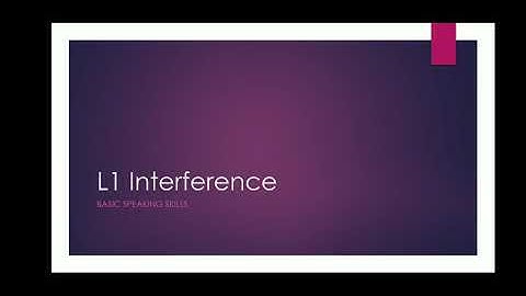 L1 Interference | Add on Course | Basic Speaking skills