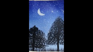 Easy Shadow Drawing with Acrylic Color ✨ | Simple Shadow Tree | Acrylic Drawing | Shadow Drawing