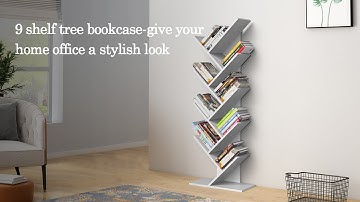 9 shelf white tree #bookcase installation | white tree bookshelf | wooden tree bookcase