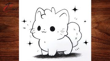 How to Draw a Cute Cat 😻 | Easy Cartoon Cat Drawing for Beginners ✨