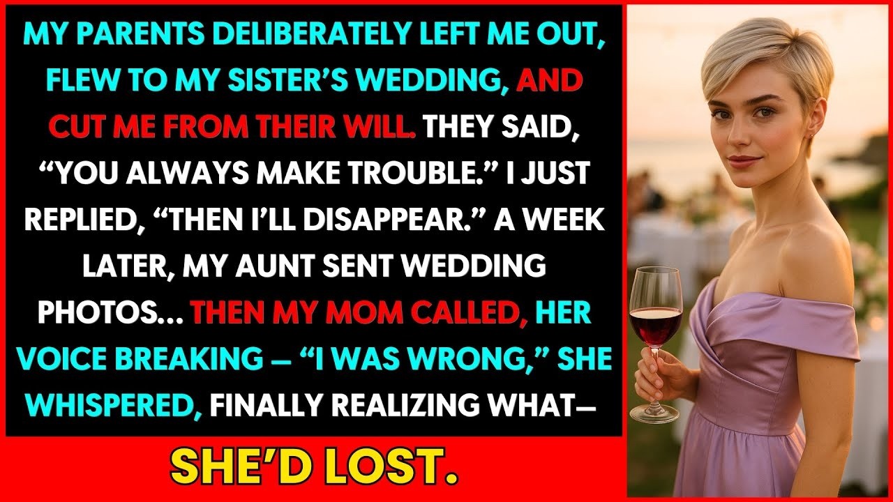 My Parents Went to My Sister’s Wedding, Cut Me Out of Their Will—So I Erased Myself from Their Live