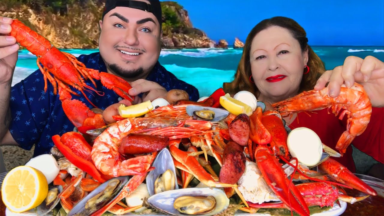 COLOSSAL Seafood Boil with Mama Appetite • Q&A • LIVE Ocean Background