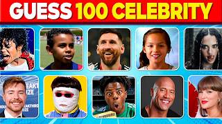 Guess 100 Celebrities In 5 Seconds🍿🎸  Singers - Actors - YouTubers - TikTokers,...🔥