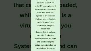 C# == vs .Equals(): When the Equality Operator Misleads You