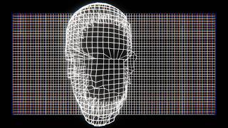 1 Hour Retro Futuristic Wireframe Head Glitch Loop 4K No Audio | Cyberpunk Grid VJ Visual Background