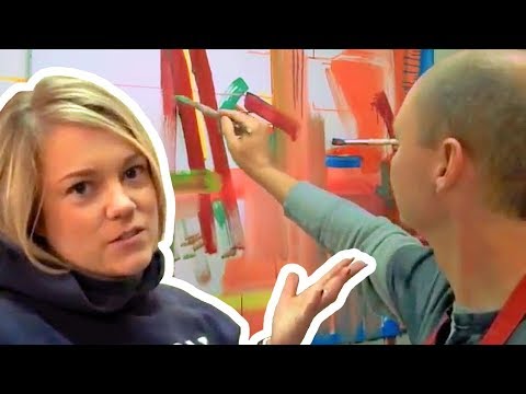 HOW TO PAINT AN ABSTRACT: Jillian Helps Me Loosen Up