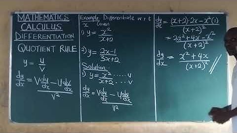 Quotient Rule Method of Differentiation
