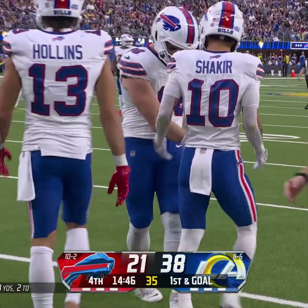 Khalil Shakir with a spectacular catch for a 34-yard Gain vs. Los Angeles Rams