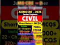 AIIMS CRE 2026 JE Civil MCQS PDF | AIIMS CRE 5 Recurtiment 2026 | AIIMS JE Civil Pdf Notes #aiims