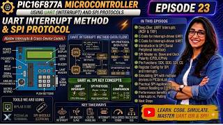 PIC16F877A Projects with PICSimLab | Episode 23: Communication Protocols UART Interrupt Method & SPI