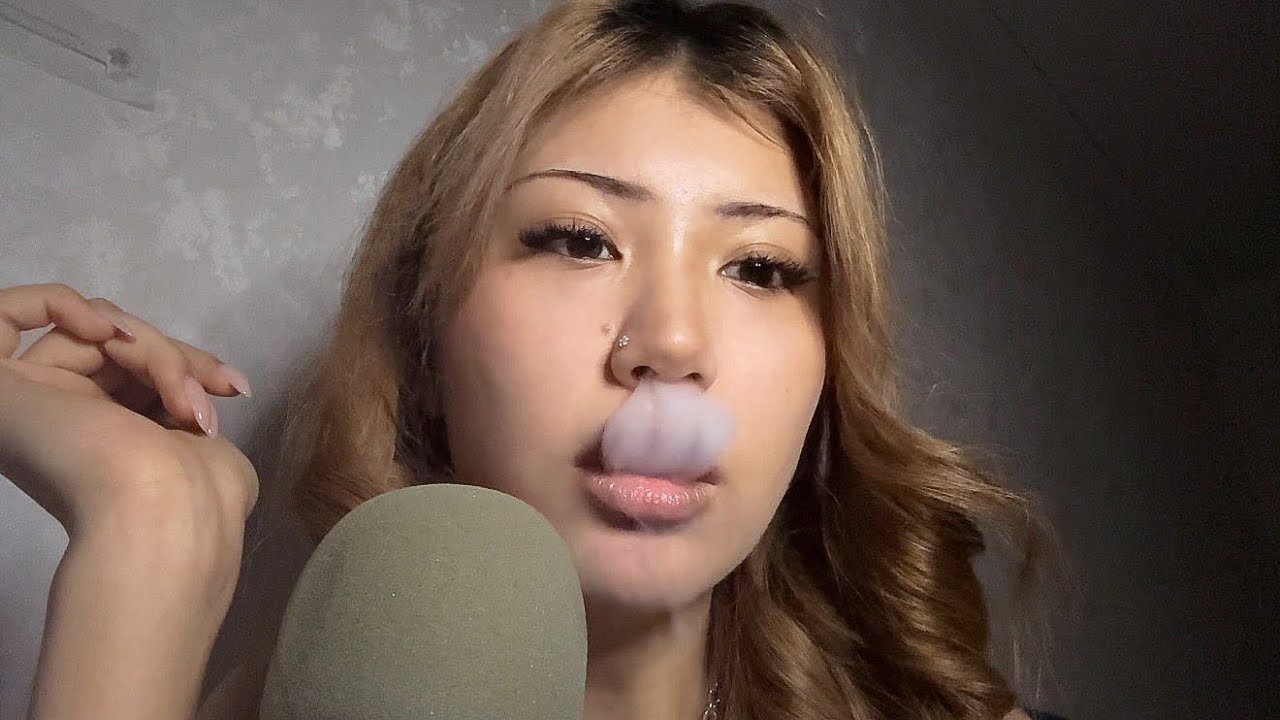 ASMR cloudy vape triggers & soft breathing (close up)