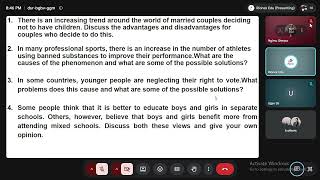 discussion on writing task 2 question