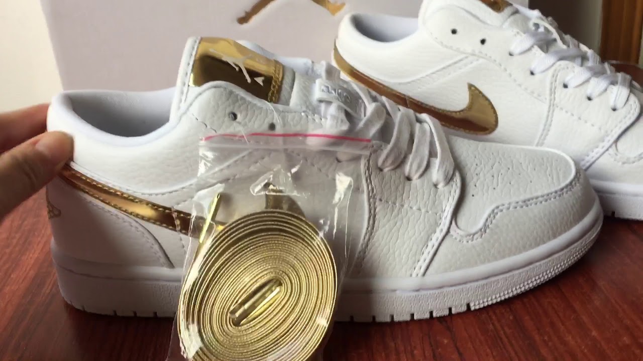 Air Jordan 1 Low White Metallic Gold Review Youtube