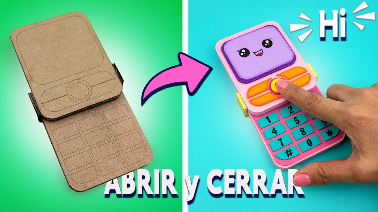 📱Cómo hacer un CELULAR que ABRE y CIERRA con cartón | Teléfono De
