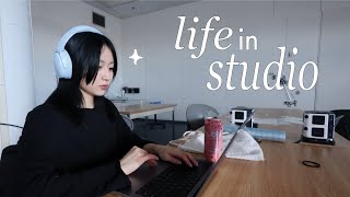 美大生の日常: busy studio days in my life, silk screen, overthinking, pattern-making, graphic design major