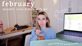 february monthly reset & plan with me 2023 | setting goals, monthly reflection & youtube analytics