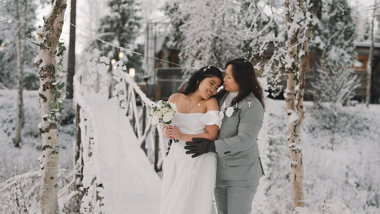 Next day teaser // Shen & Jit elopement wedding under Northern Lights in  Finnish Lapland 