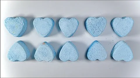 CRUNCHY BLUE CHALK HEARTS| chalk asmr