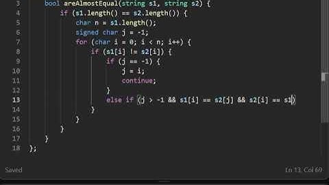 Check if One String Swap Can ...  - LeetCode No. 1790 #code #coding #dsa #leetcode #leetcodesolution