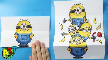 How to Draw a Minion Folding Surprise | Despicable Me 4