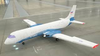 Гигантская радиоуправляемая копия Ил-114, IL-114 giant scale RC aircraft for flying in the indoor.