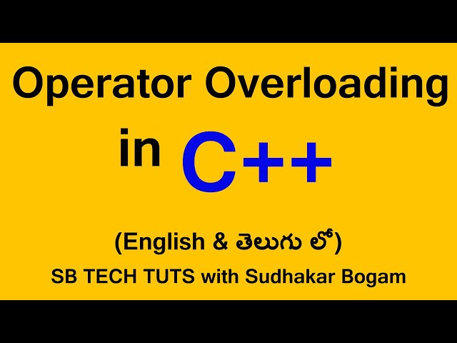 Mastering Operator Overloading in C++: Extending Functionality for Custom  Classes, by Nuneti poojitha