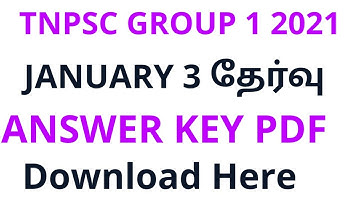 TNPSC GROUP 1 2021 FULL ANSWER KEY