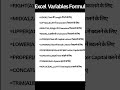 excel me variable formula #spreadsheetmagic #coding #reels #computer #ai #english