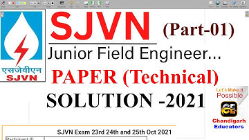 SJVN  Junior Field Engineer 2021 ||  Solved PYQ [ Part-01]  ||  Chandigarh Educators