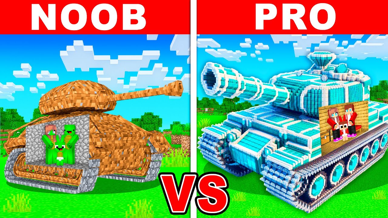 Noob vs Pro: TANK House Build Challenge in Minecraft