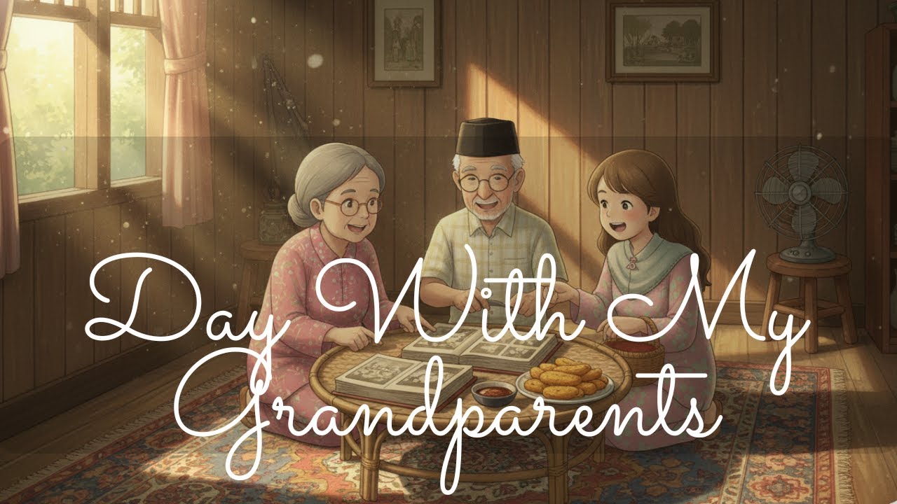 A Cozy Day With My Grandparents in a Ghibli Village ☁️✨ | Kampung Vlog 