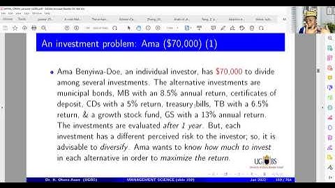 L4 Mgt Sc  Op Res, Real Life Applications of LPP Investment, interpretations, shadow price, reduced