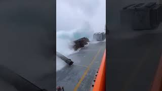 No stress, easy job Not in this storm! 🚢💨#ocean #ship #storm #waves #northsea #bigwaves #roughwater