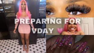 PREPARE FOR VDAY WITH ME ! 💗 | Nails , Lashes , &amp; Dying My Hair 🤭