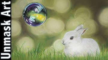 Bunny & Bubble with Soft Pastels | Drawing Time Lapse