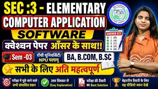 #sec 3 elementary computer application software sem 3 question paper #ranchiuniversity #npu palamu screenshot 2