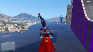 GTA V, ROBBISHOW, SUPERMAN CRASHES SUPERHERO FALLS INTO LAKE