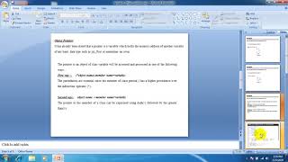 البرمجه الشيئيه 1/ Object Oriented Programming 1 - object pointer lecture6 SW and IS branches