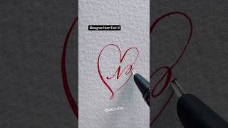 Monogram Heart Font “N” #handwriting #lettering #calligraphy #reels #viral