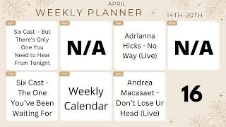 Weekly Calendar: April - Week 16