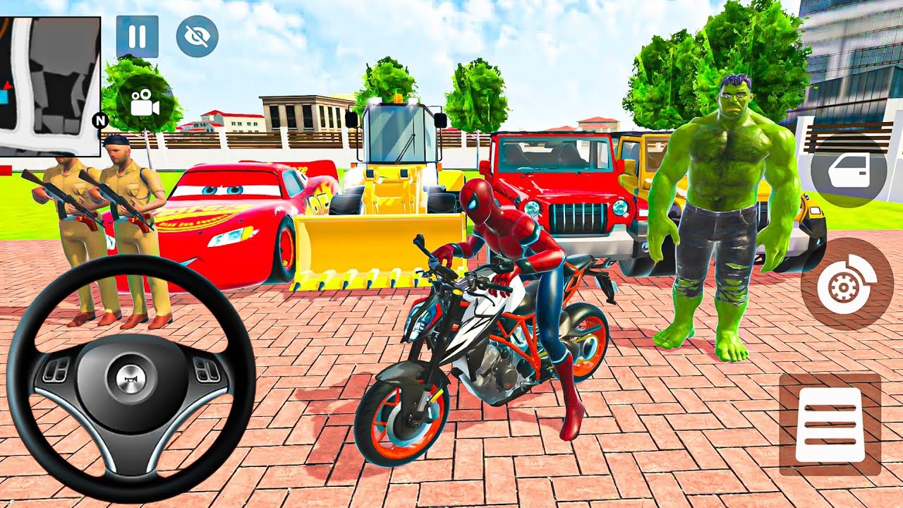 🐝 Indian Thift Auto Android Game 🌿 SuperMan & Spiderman Game😍G- Wagon & McQueen Car & Bike Showroom